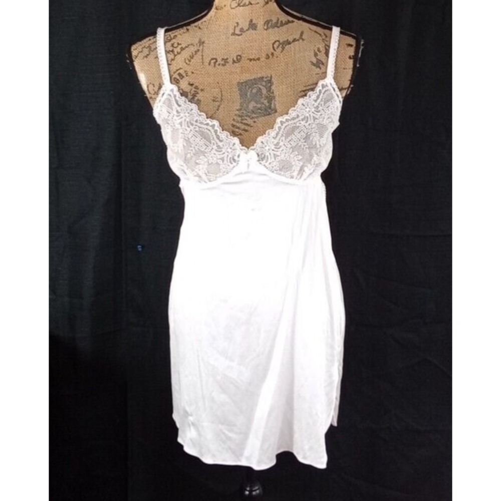 Soft Pink Babydoll MED Lace Silk Lingerie Adj Strap Open Back Sexy Lingerie